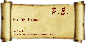 Peták Emma névjegykártya